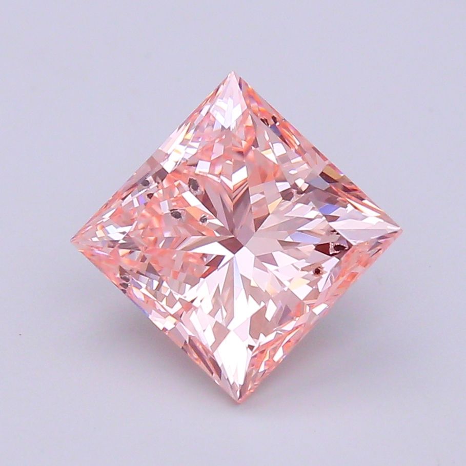 Lab-Grown Princess Diamond - 5.11 Carats, Fancy Pink Color, SI2 Clarity - Certified by IGI - Report Number: LG536200124
