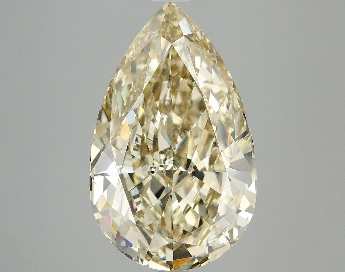 Lab-Grown Pear Diamond - 7.4 Carats, Fancy Yellow Color, VS2 Clarity - Certified by IGI - Report Number: LG674532073