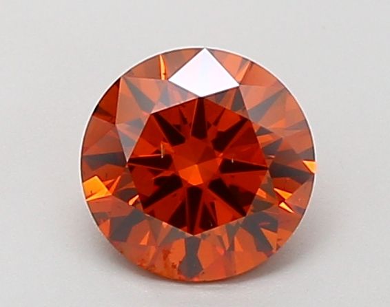 Lab-Grown Round Diamond - 0.93 Carats, Fancy Vivid Orange Color, SI1 Clarity - Certified by IGI - Report Number: LG671439871
