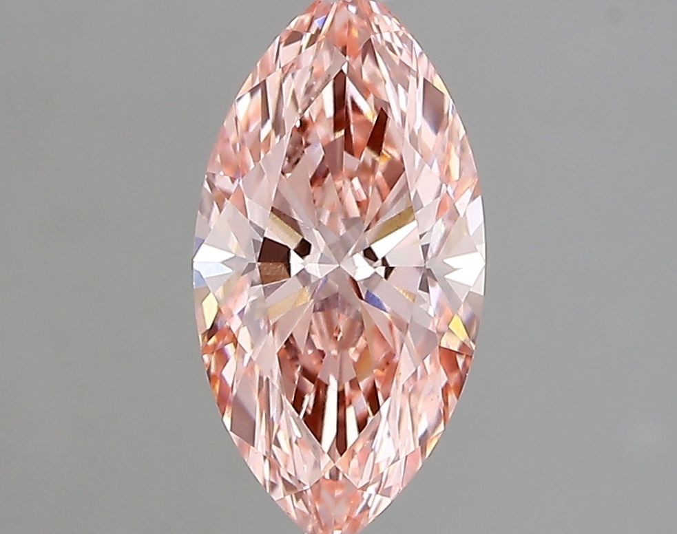 Lab-Grown Marquise Diamond - 1.29 Carats, Fancy Vivid Pink Color, VS1 Clarity - Certified by IGI - Report Number: LG683527629