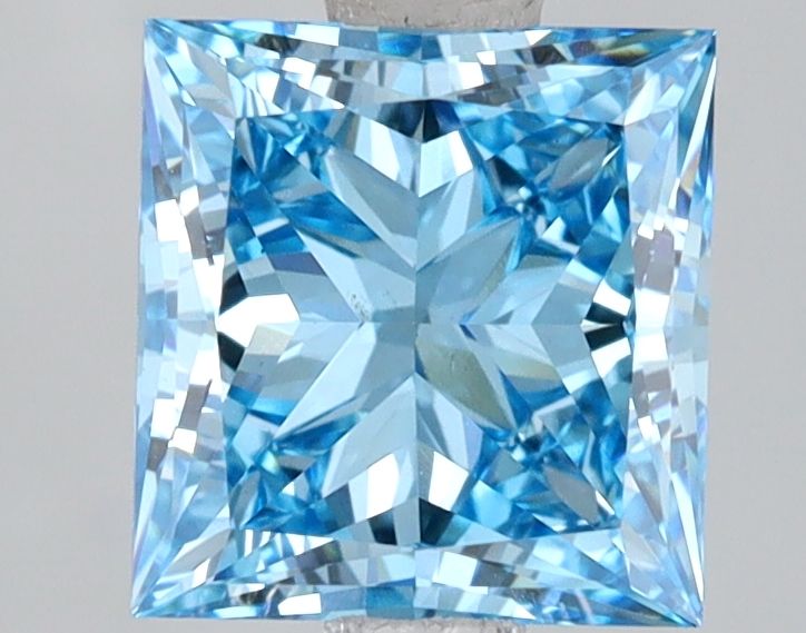 Lab-Grown Princess Diamond - 2.05 Carats, Fancy Vivid Blue Color, VS1 Clarity - Certified by IGI - Report Number: LG623435904