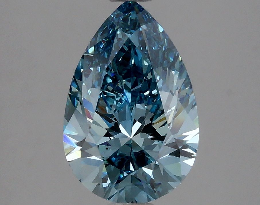 Lab-Grown Pear Diamond - 2.09 Carats, Fancy Vivid Blue Color, VS2 Clarity - Certified by IGI - Report Number: LG625410001
