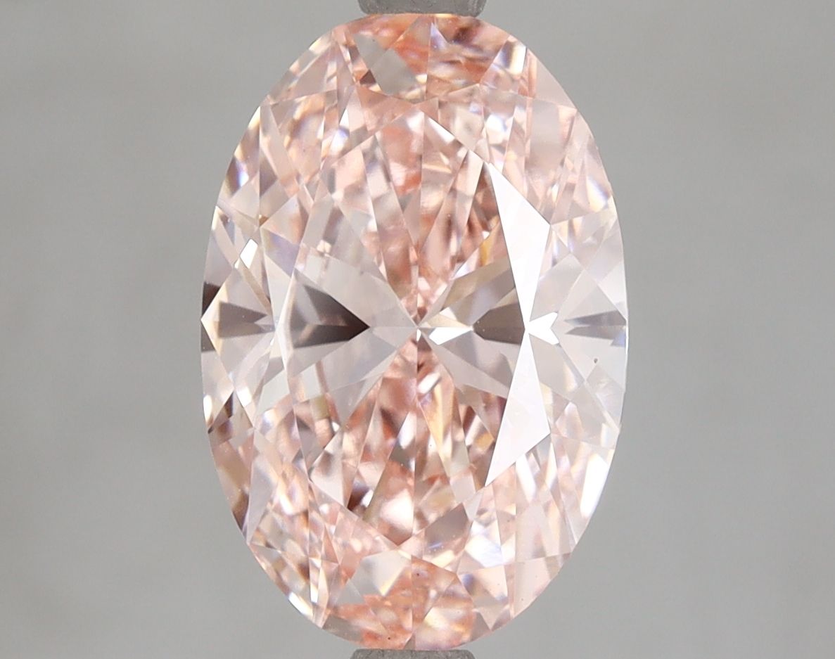 Lab-Grown Oval Diamond - 3.48 Carats, Fancy Vivid Pink Color, VS1 Clarity - Certified by IGI - Report Number: LG649426525