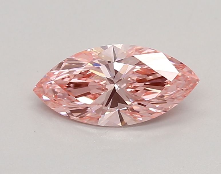 Lab-Grown Marquise Diamond - 0.7 Carats, Fancy Vivid Pink Color, VVS2 Clarity - Certified by IGI - Report Number: LG669450172