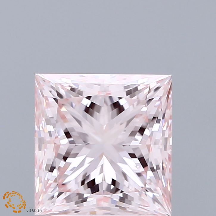 Lab-Grown Princess Diamond - 2.49 Carats, Fancy Pink Color, VVS2 Clarity - Certified by IGI - Report Number: LG670482011