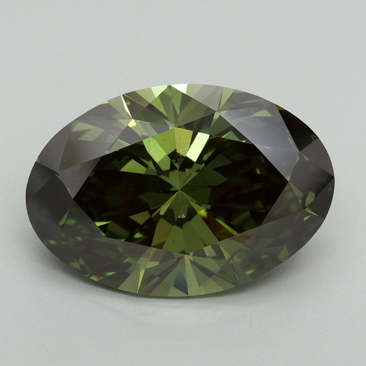 Lab-Grown Oval Diamond - 8.13 Carats, Fancy Vivid Green Color, VS1 Clarity - Certified by IGI - Report Number: LG640405034