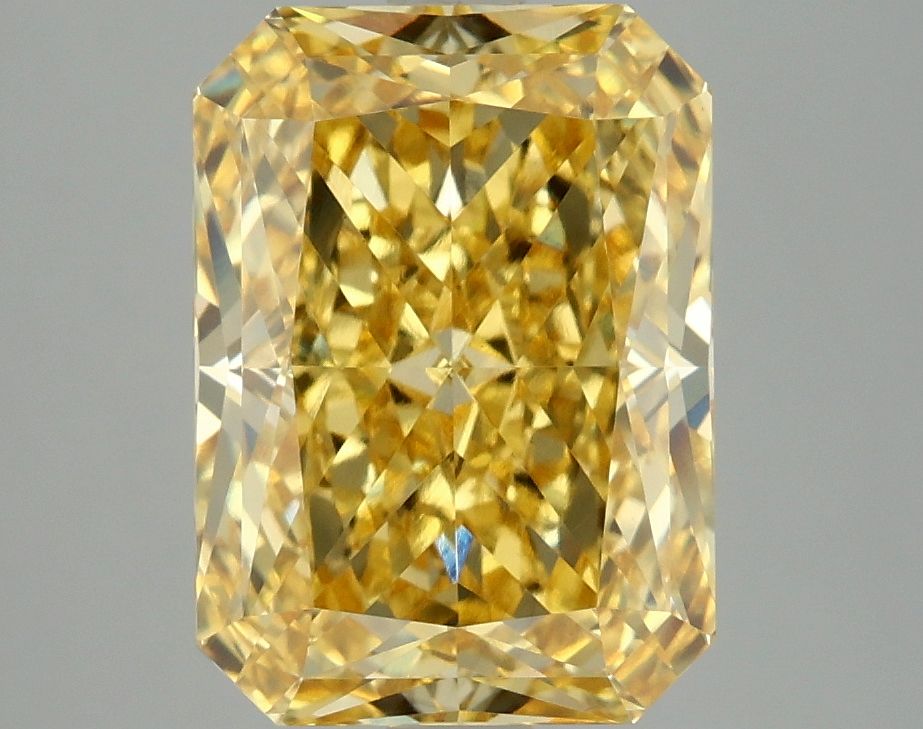 Lab-Grown Radiant Diamond - 4.09 Carats, Fancy Vivid Yellow Color, VVS2 Clarity - Certified by IGI - Report Number: LG678527735