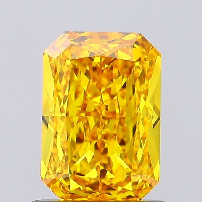 Lab-Grown Radiant Diamond - 1.07 Carats, Fancy Vivid Yellow Color, VS1 Clarity - Certified by IGI - Report Number: LG673415341