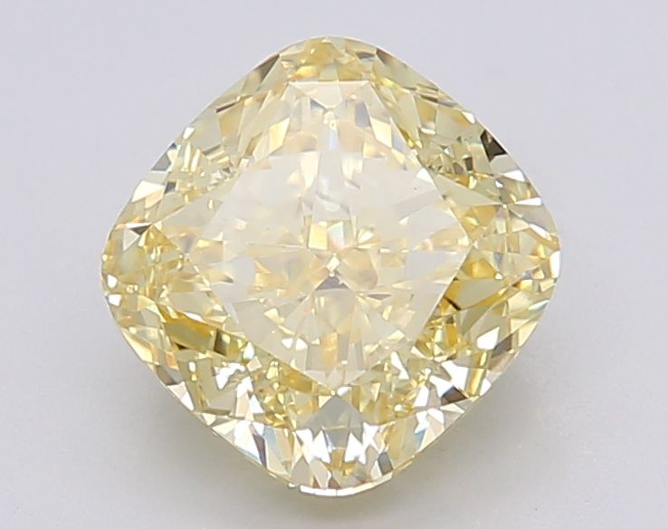 Lab-Grown Cushion Diamond - 2.53 Carats, Fancy Intense Yellow Color, VVS2 Clarity - Certified by IGI - Report Number: LG595381189