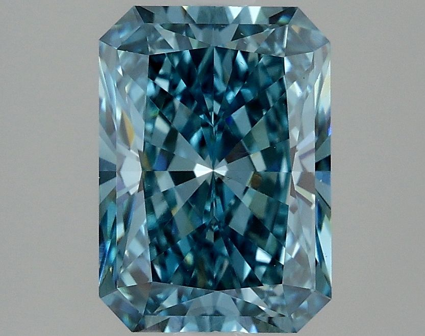 Lab-Grown Radiant Diamond - 2.58 Carats, Fancy Vivid Blue Color, VS1 Clarity - Certified by IGI - Report Number: LG634428208