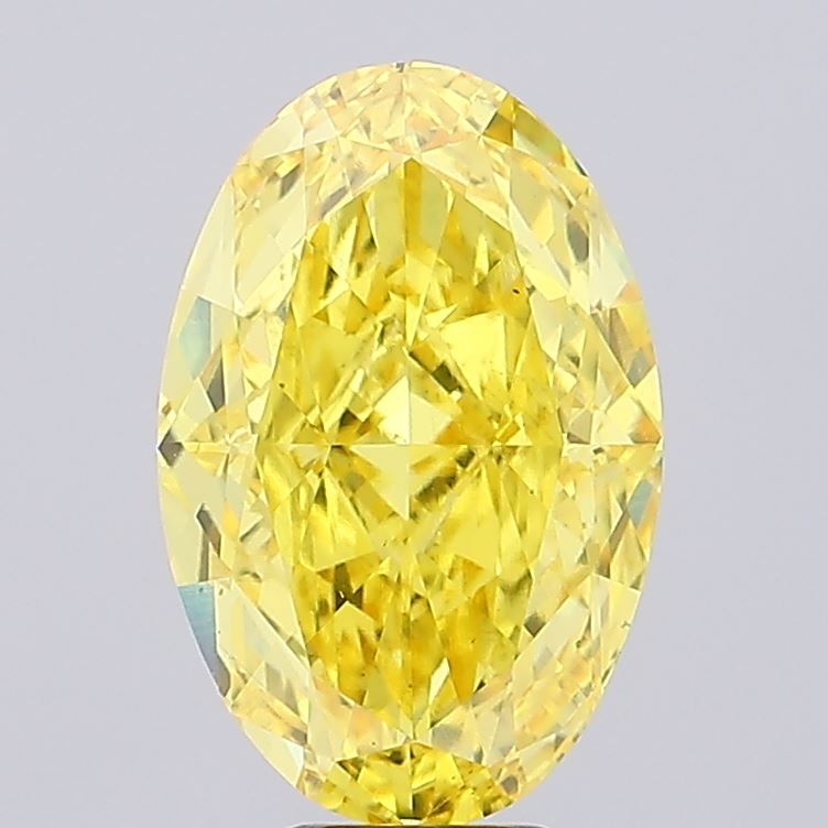 Lab-Grown Oval Diamond - 8.11 Carats, Fancy Vivid Yellow Color, VS1 Clarity - Certified by IGI - Report Number: LG680553702