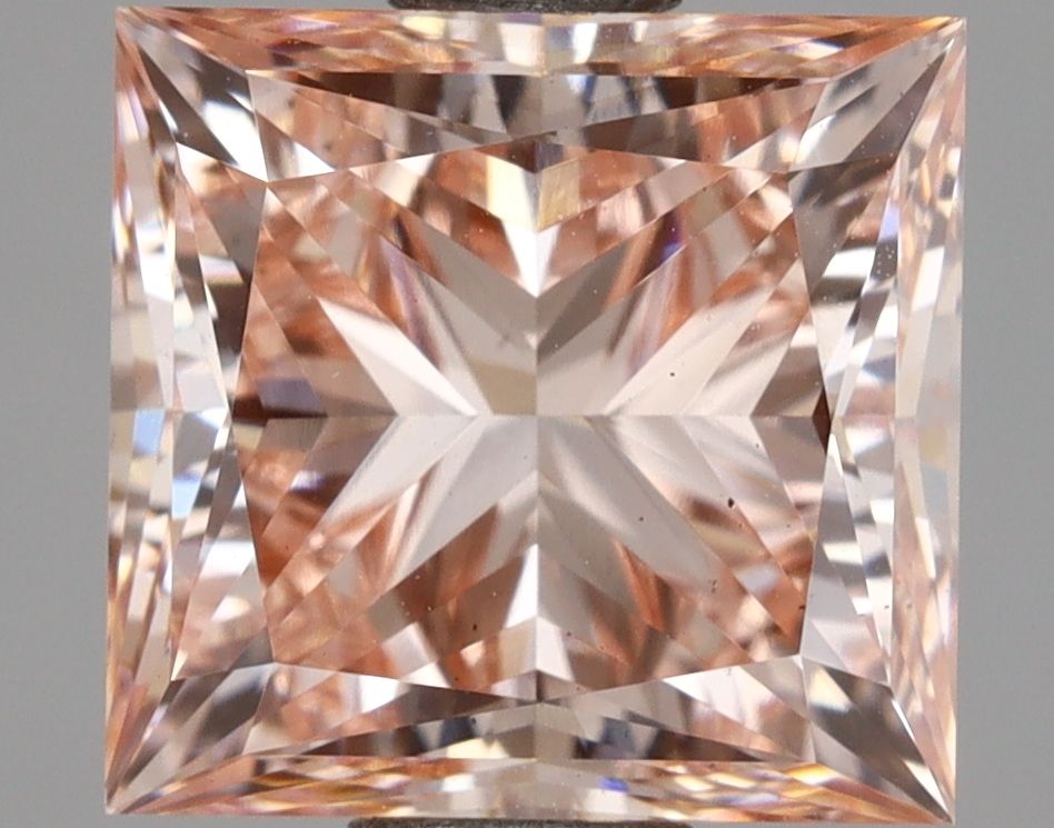 Lab-Grown Princess Diamond - 2.6 Carats, Fancy Intense Pink Color, VS2 Clarity - Certified by IGI - Report Number: LG675583719