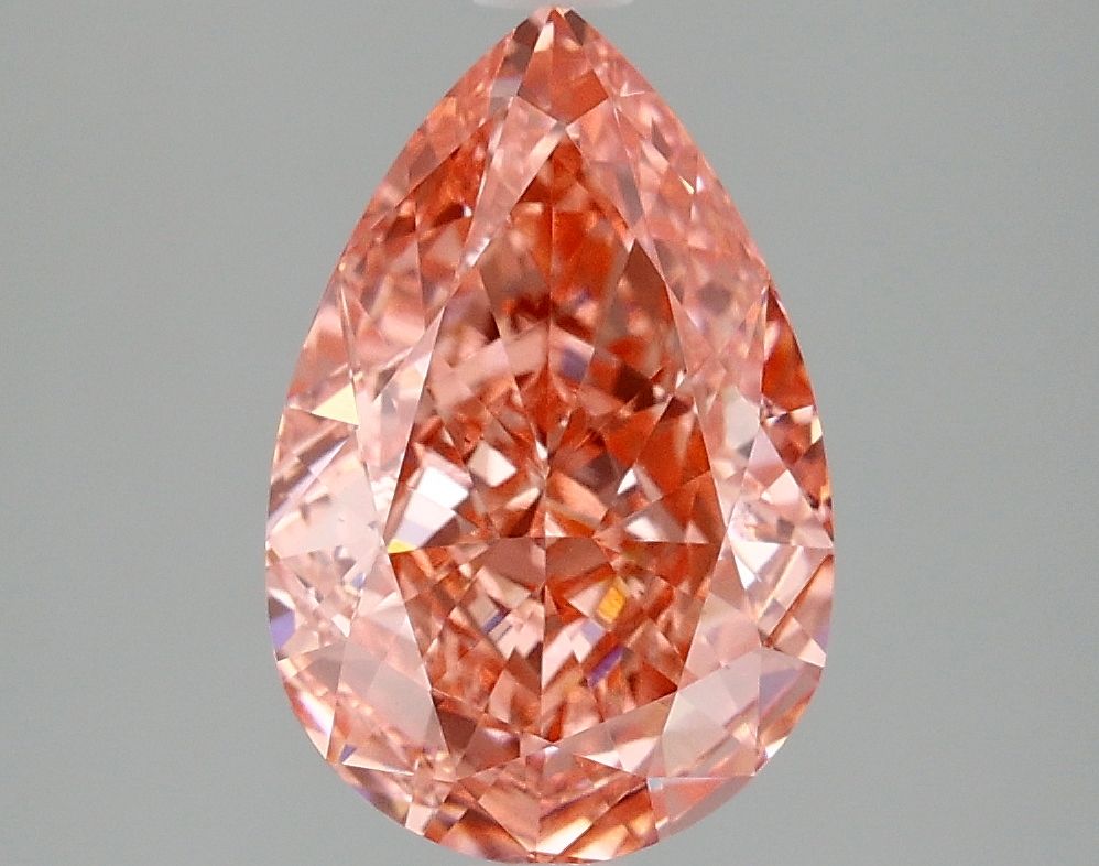 Lab-Grown Pear Diamond - 3.09 Carats, Fancy Vivid Pink Color, VS1 Clarity - Certified by IGI - Report Number: LG667437881