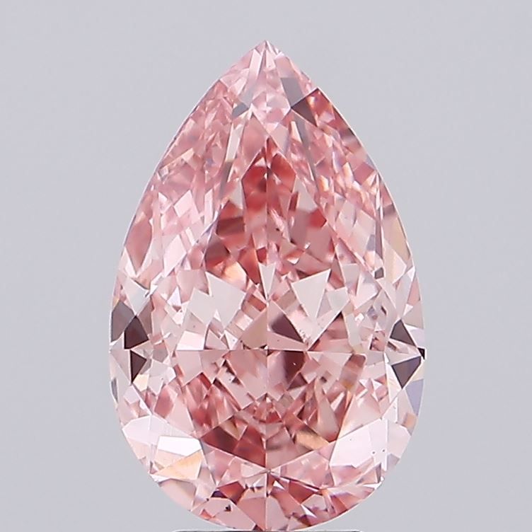 Lab-Grown Pear Diamond - 6.01 Carats, Fancy Vivid Pink Color, VS1 Clarity - Certified by IGI - Report Number: LG667453866