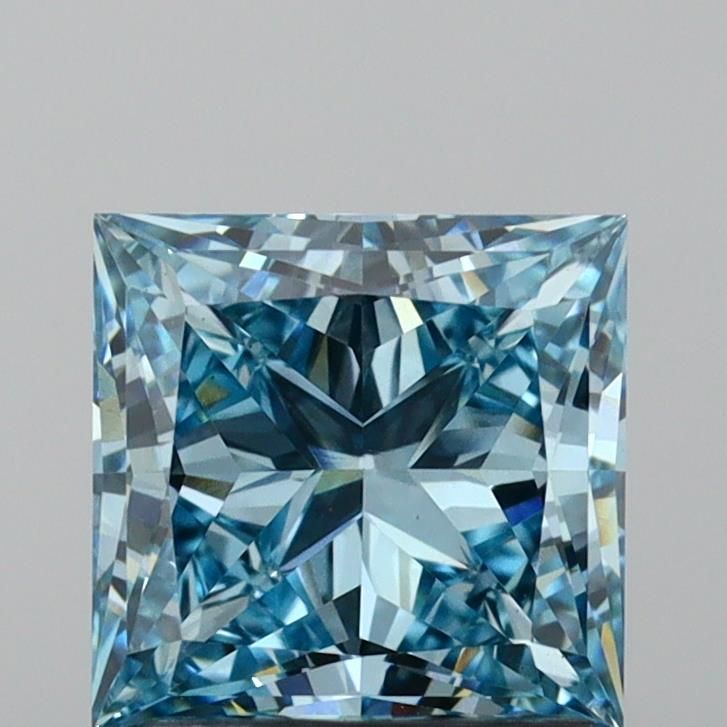 Lab-Grown Princess Diamond - 1.55 Carats, Fancy Intense Blue Color, VS1 Clarity - Certified by IGI - Report Number: LG639416048