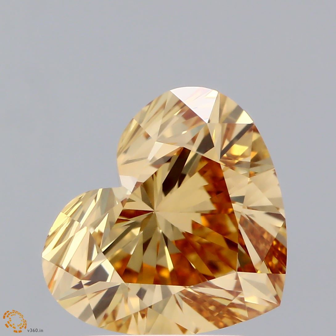 Lab-Grown Heart Diamond - 2.53 Carats, Fancy Intense Yellow Color, VVS2 Clarity - Certified by IGI - Report Number: LG591362200