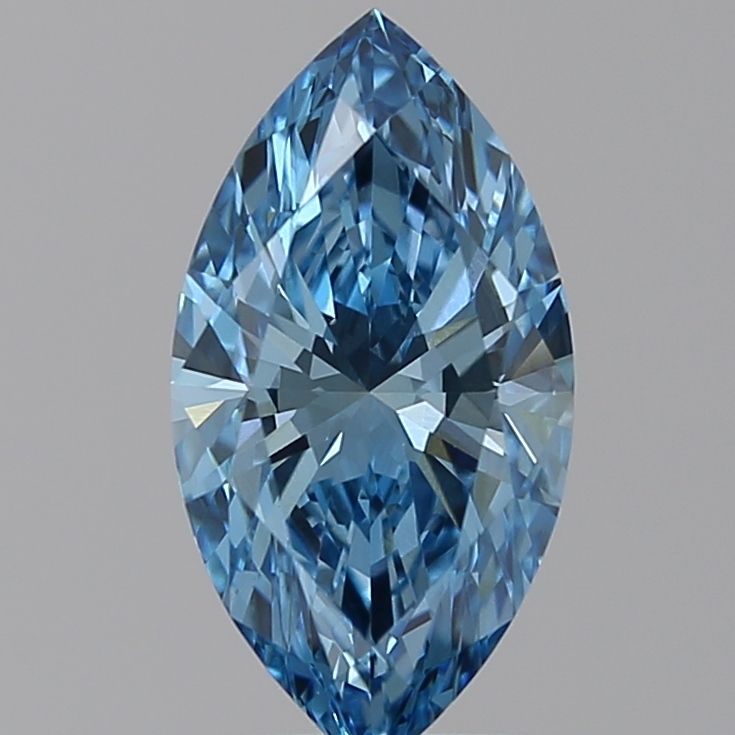 Lab-Grown Marquise Diamond - 1.76 Carats, Fancy Vivid Blue Color, VS1 Clarity - Certified by IGI - Report Number: LG582360199