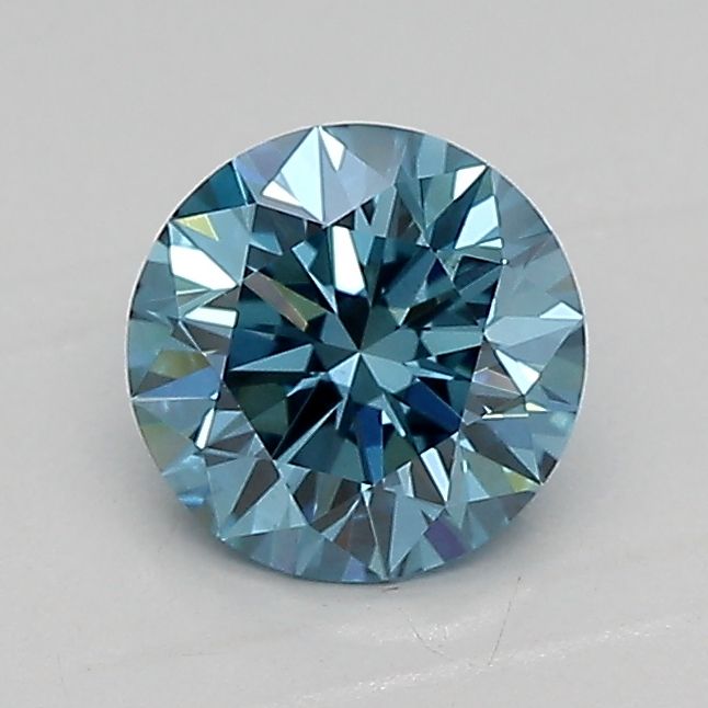 Lab-Grown Round Diamond - 0.79 Carats, Fancy Vivid Blue Color, VS1 Clarity - Certified by IGI - Report Number: LG669450205