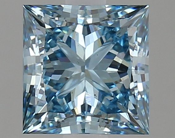 Lab-Grown Princess Diamond - 1.95 Carats, Fancy Vivid Blue Color, VS1 Clarity - Certified by IGI - Report Number: LG633474317