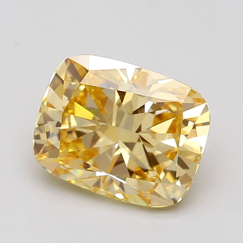 Lab-Grown Cushion Diamond - 2.06 Carats, Fancy Yellow Color, VS2 Clarity - Certified by IGI - Report Number: LG685577466
