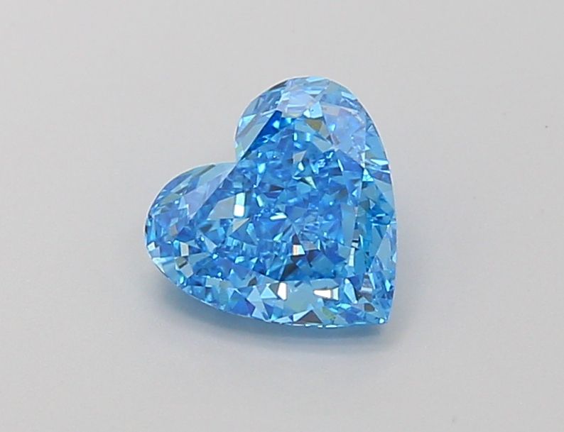 Lab-Grown Heart Diamond - 1.14 Carats, Fancy Vivid Blue Color, VS1 Clarity - Certified by IGI - Report Number: LG663412658