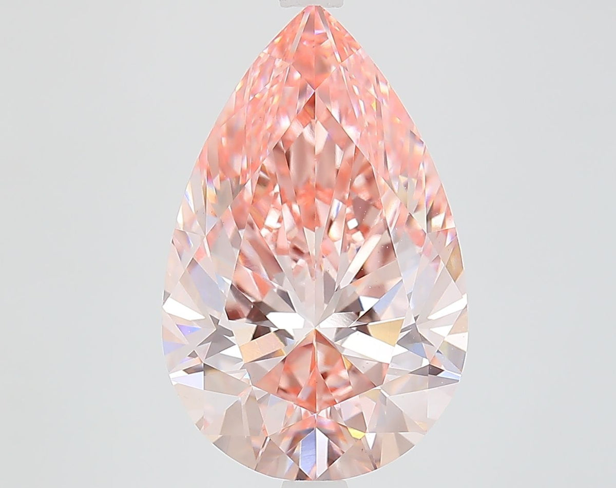 Lab-Grown Pear Diamond - 6.24 Carats, Fancy Vivid Pink Color, VS1 Clarity - Certified by IGI - Report Number: LG650494269