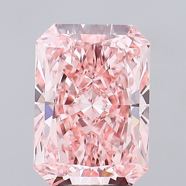 Lab-Grown Radiant Diamond - 3.54 Carats, Fancy Vivid Pink Color, VS1 Clarity - Certified by IGI - Report Number: LG668415786