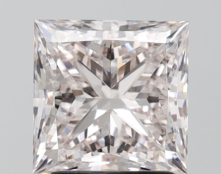 Lab-Grown Princess Diamond - 2.5 Carats, Light Pink Color, VVS2 Clarity - Certified by IGI - Report Number: LG673421141