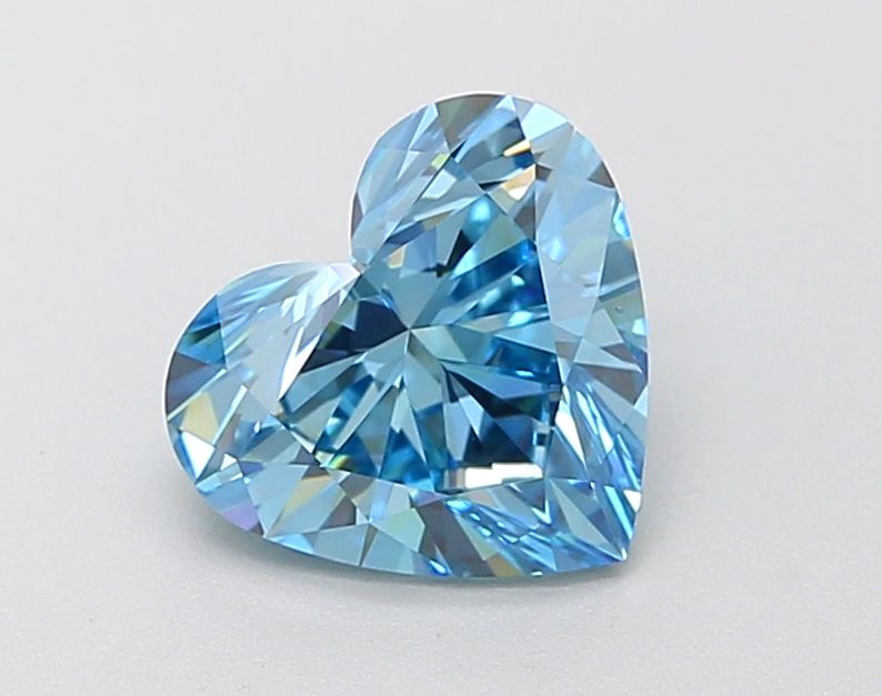 Lab-Grown Heart Diamond - 1.56 Carats, Fancy Vivid Blue Color, VVS2 Clarity - Certified by IGI - Report Number: LG611397339
