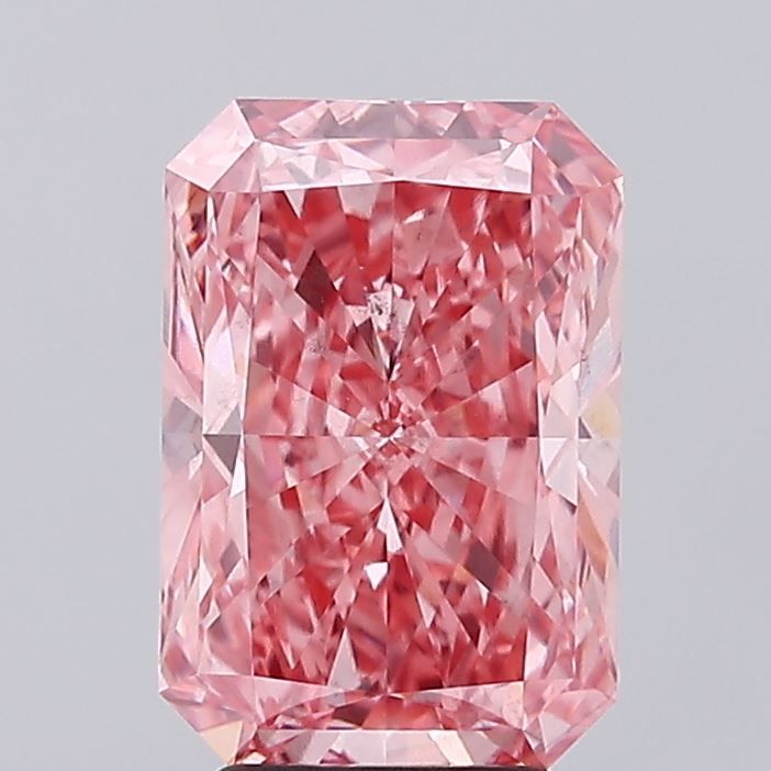 Lab-Grown Radiant Diamond - 4.02 Carats, Fancy Vivid Pink Color, VS2 Clarity - Certified by IGI - Report Number: LG681583315