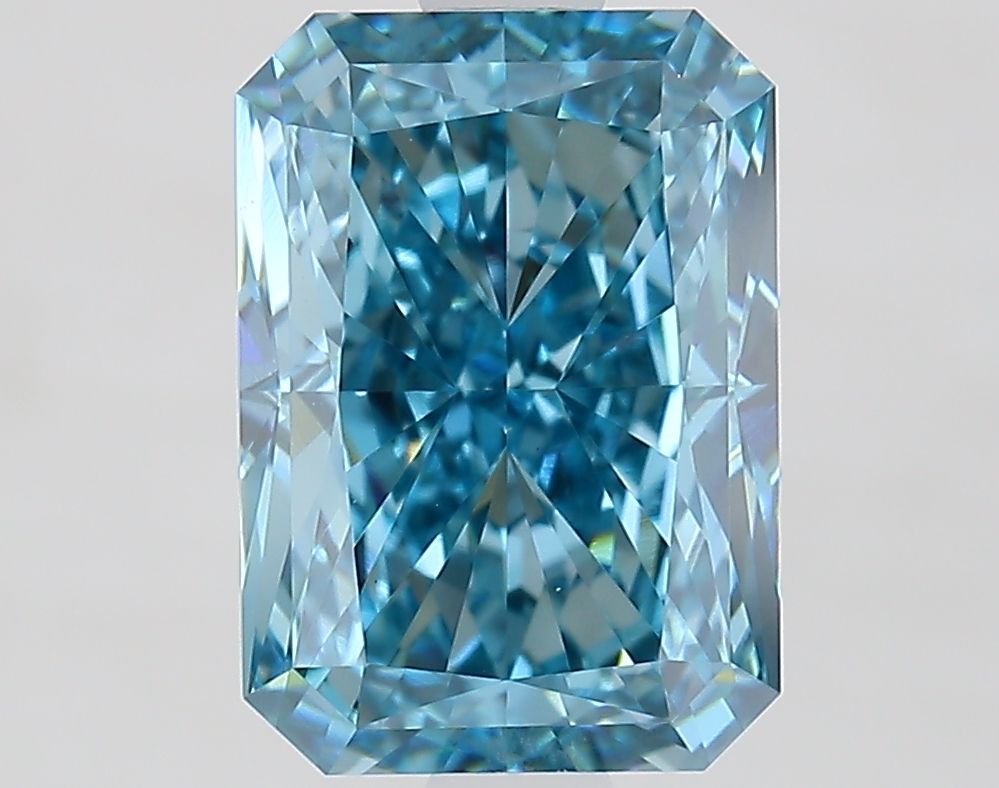 Lab-Grown Radiant Diamond - 2.07 Carats, Fancy Vivid Blue Color, VS1 Clarity - Certified by IGI - Report Number: LG675597677
