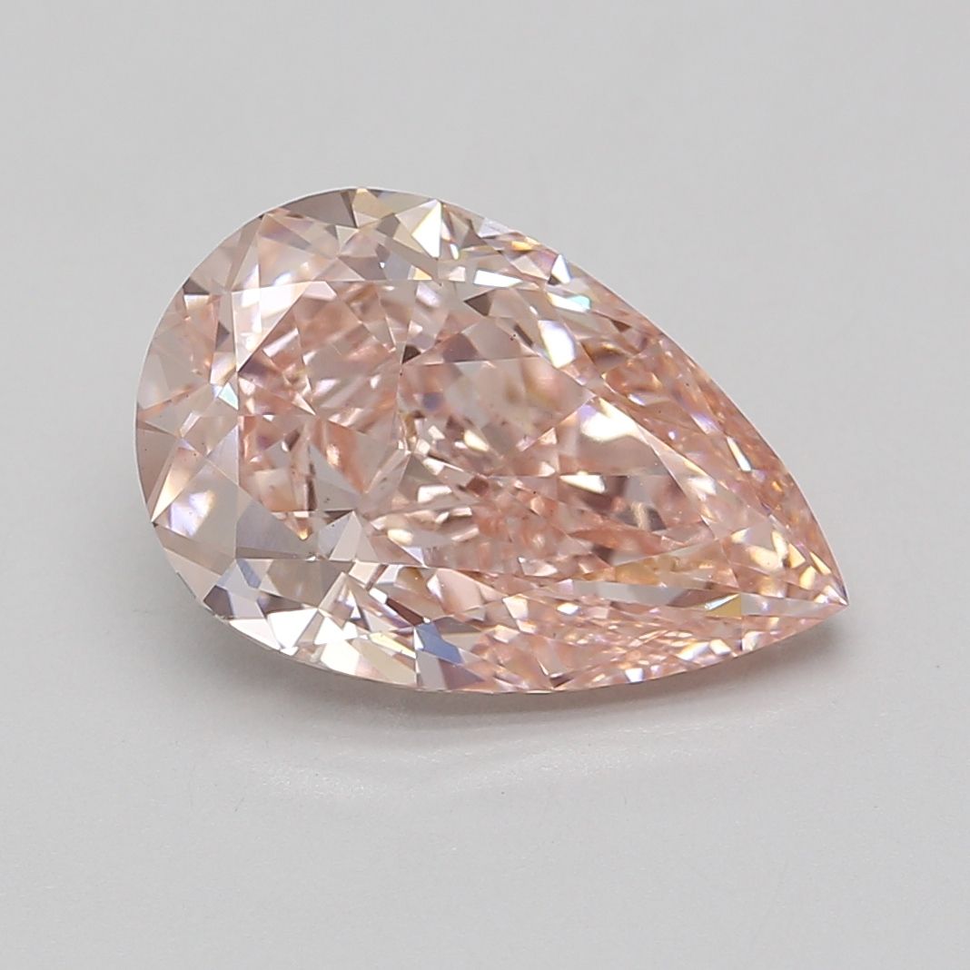 Lab-Grown Pear Diamond - 6.05 Carats, Fancy Vivid Pink Color, VS2 Clarity - Certified by IGI - Report Number: LG685575880