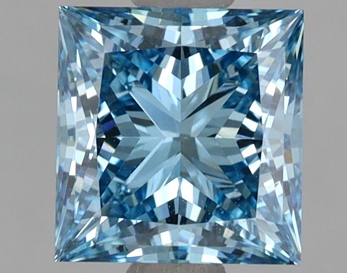 Lab-Grown Princess Diamond - 2.01 Carats, Fancy Vivid Blue Color, VS1 Clarity - Certified by IGI - Report Number: LG662418248