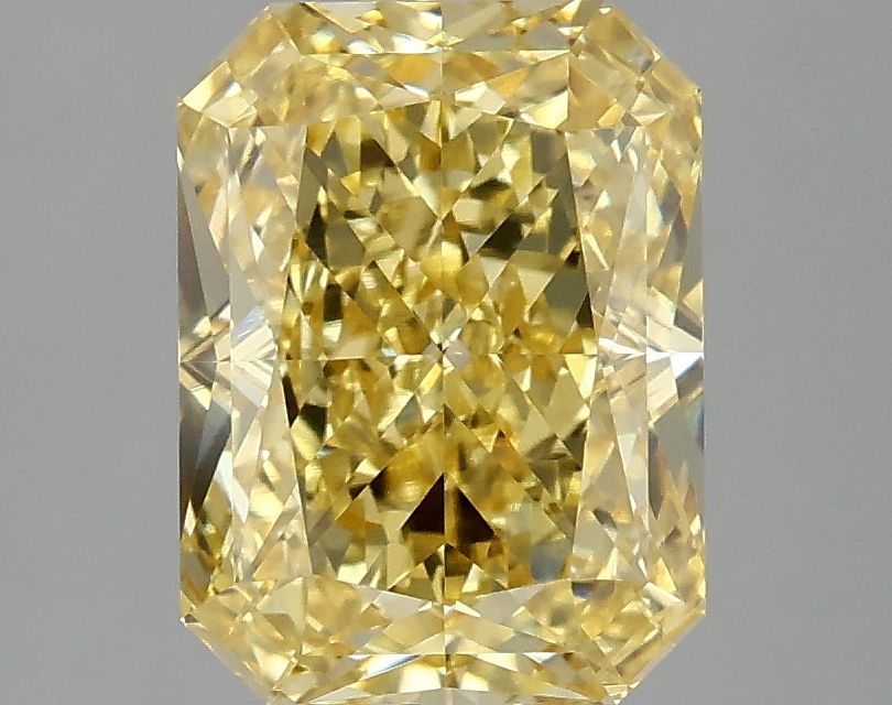 Lab-Grown Radiant Diamond - 3.05 Carats, Fancy Vivid Yellow Color, VVS2 Clarity - Certified by IGI - Report Number: LG665427512
