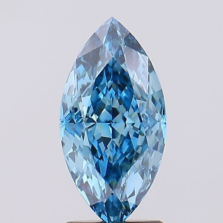 Lab-Grown Marquise Diamond - 2.15 Carats, Fancy Vivid Blue Color, VVS2 Clarity - Certified by IGI - Report Number: LG629494217