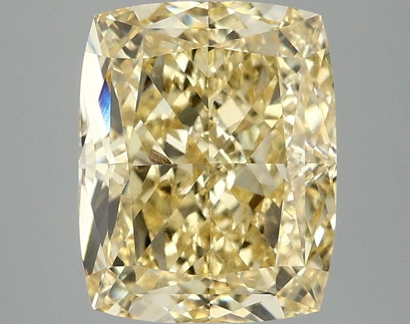 Lab-Grown Cushion Diamond - 4.01 Carats, Fancy Vivid Yellow Color, VVS2 Clarity - Certified by IGI - Report Number: LG691579353
