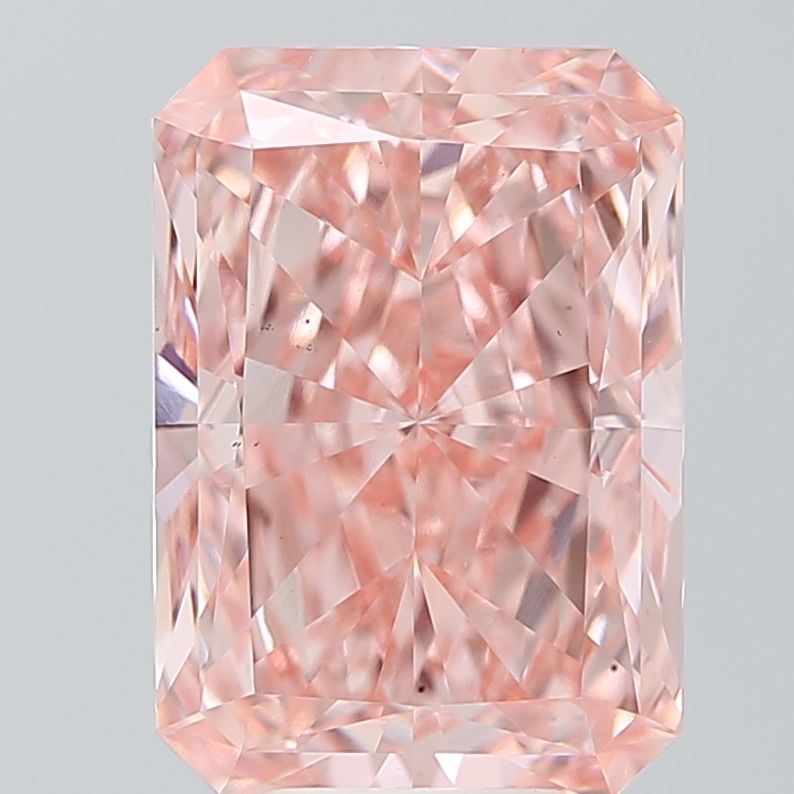 Lab-Grown Radiant Diamond - 7.03 Carats, Fancy Vivid Pink Color, VS1 Clarity - Certified by IGI - Report Number: LG681571504