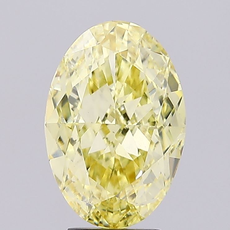 Lab-Grown Oval Diamond - 6.01 Carats, Fancy Vivid Yellow Color, VS1 Clarity - Certified by IGI - Report Number: LG692541261