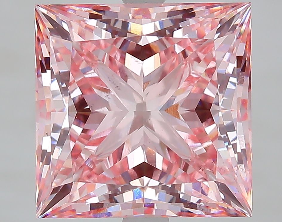 Lab-Grown Princess Diamond - 6.5 Carats, Fancy Intense Pink Color, VS2 Clarity - Certified by IGI - Report Number: 629429222