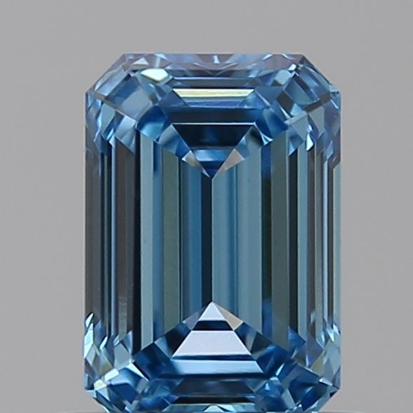 Lab-Grown Emerald Diamond - 0.77 Carats, Fancy Vivid Blue Color, VVS2 Clarity - Certified by IGI - Report Number: LG584356119