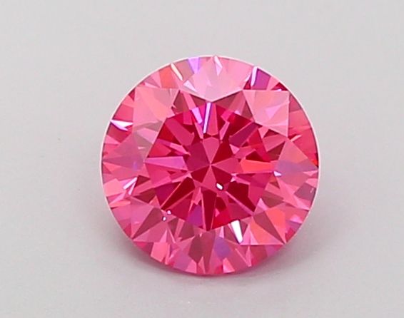 Lab-Grown Round Diamond - 1.08 Carats, Fancy Vivid Pink Color, VVS2 Clarity - Certified by IGI - Report Number: LG680546352