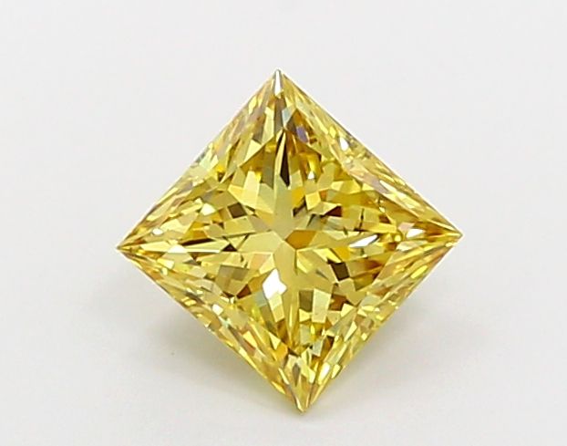 Lab-Grown Princess Diamond - 1.52 Carats, Fancy Intense Yellow Color, VS1 Clarity - Certified by IGI - Report Number: LG681593316
