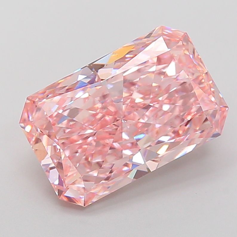 Lab-Grown Radiant Diamond - 7.05 Carats, Fancy Vivid Pink Color, VS2 Clarity - Certified by IGI - Report Number: LG683568191