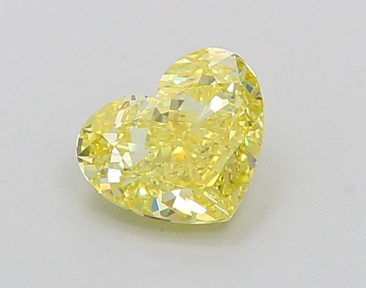 Lab-Grown Heart Diamond - 1.01 Carats, Fancy Vivid Yellow Color, VVS1 Clarity - Certified by IGI - Report Number: LG639430086