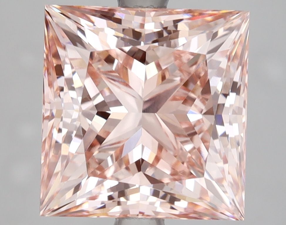 Lab-Grown Princess Diamond - 5.01 Carats, Fancy Intense Pink Color, VS2 Clarity - Certified by IGI - Report Number: 629400205