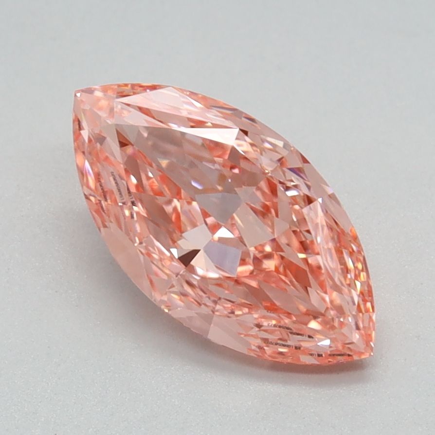 Lab-Grown Marquise Diamond - 1.12 Carats, Fancy Vivid Pink Color, VVS2 Clarity - Certified by IGI - Report Number: LG680587072