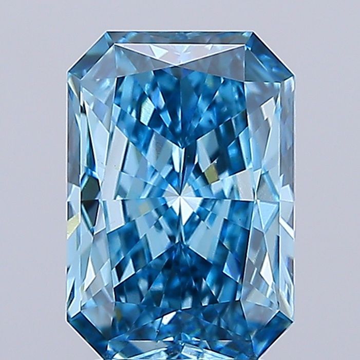 Lab-Grown Radiant Diamond - 4.01 Carats, Fancy Vivid Blue Color, VS1 Clarity - Certified by IGI - Report Number: LG683552261
