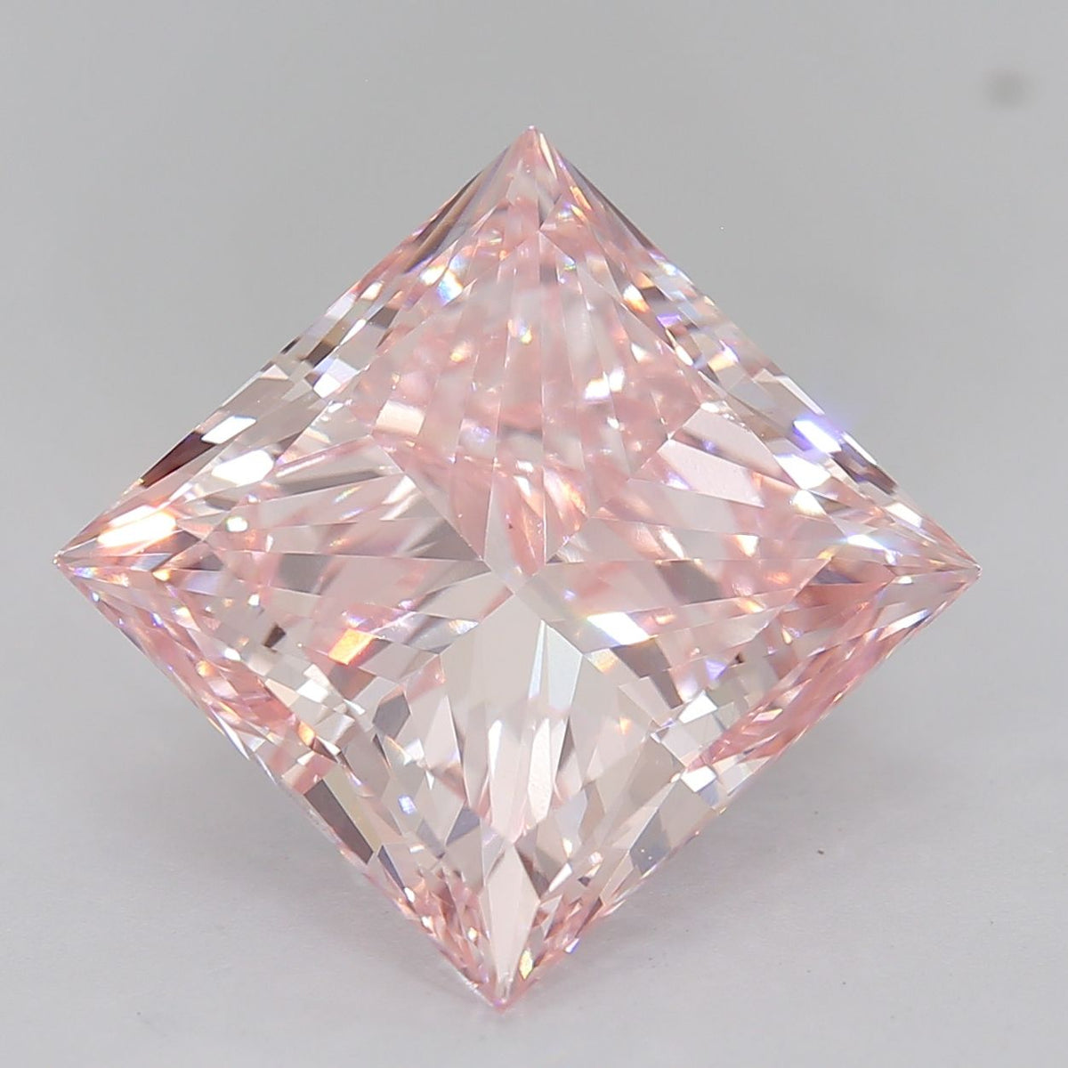 Lab-Grown Princess Diamond - 10.04 Carats, Fancy Intense Pink Color, VS1 Clarity - Certified by IGI - Report Number: LG595384737