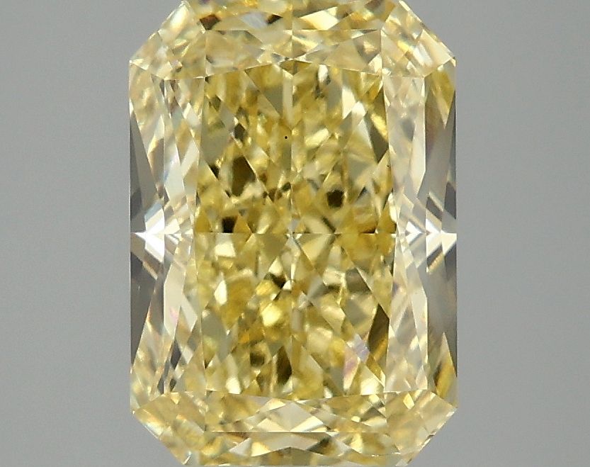 Lab-Grown Radiant Diamond - 3.0 Carats, Fancy Vivid Yellow Color, VS2 Clarity - Certified by IGI - Report Number: LG677582573