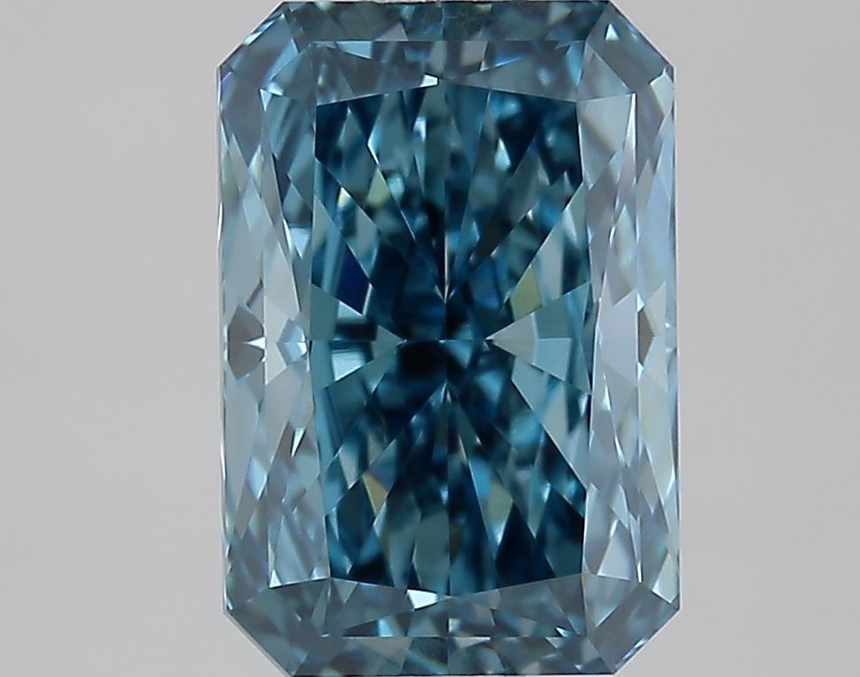 Lab-Grown Radiant Diamond - 2.08 Carats, Fancy Vivid Blue Color, VVS2 Clarity - Certified by IGI - Report Number: LG667457115